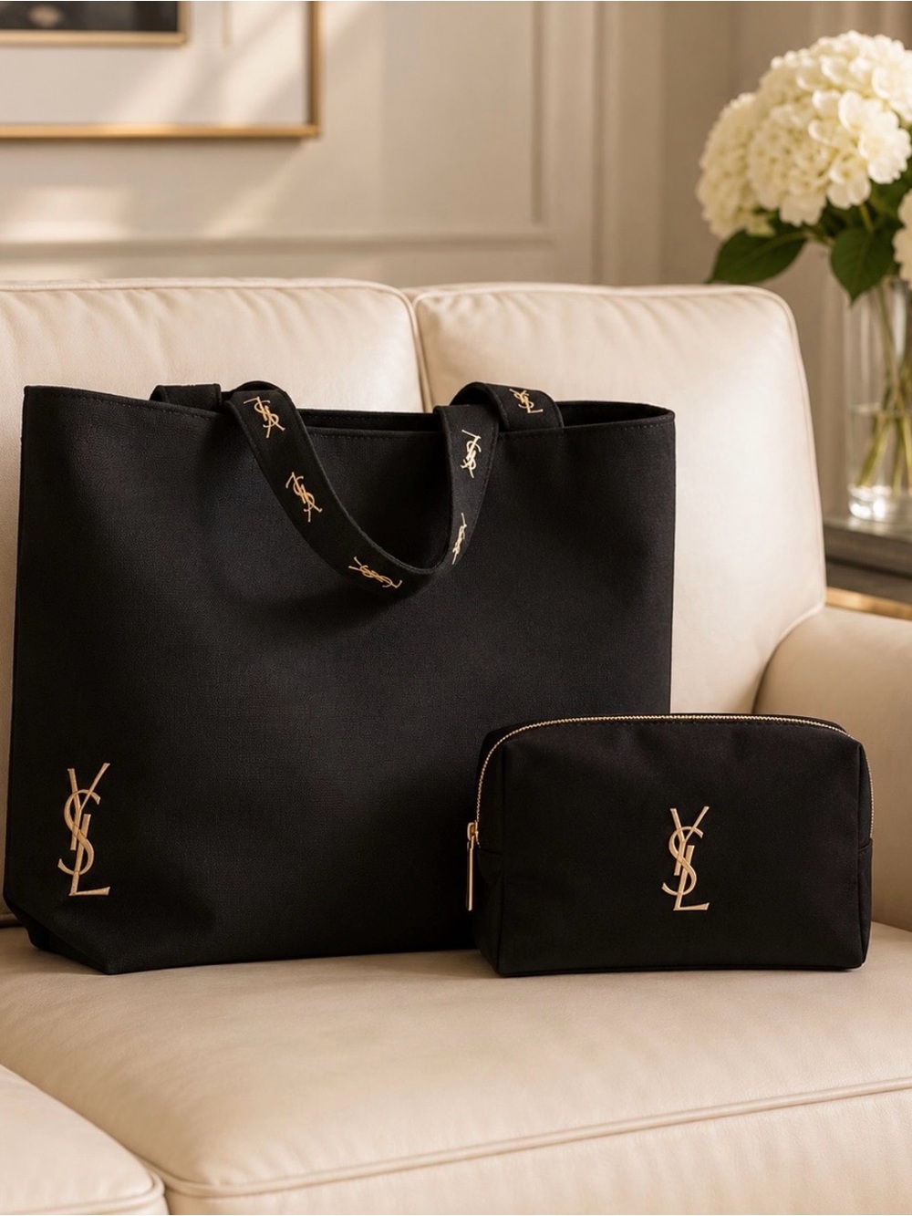 YSL Tote with Pouch